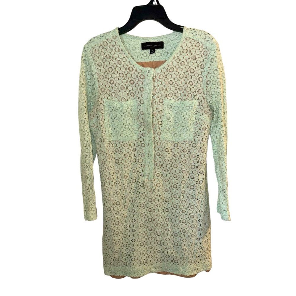 Victoria Beckham x Target Mint Green Lace Tunic Dress XL shift dress Holiday